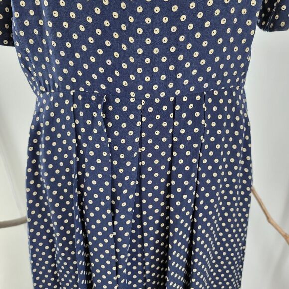 Vintage 80s navy polka dot summer dress - Picture 8 of 9